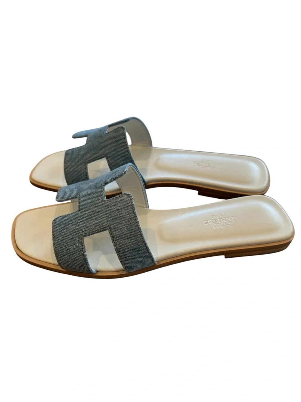 Hermes Oran Sandals in Bleu Clair NWOT